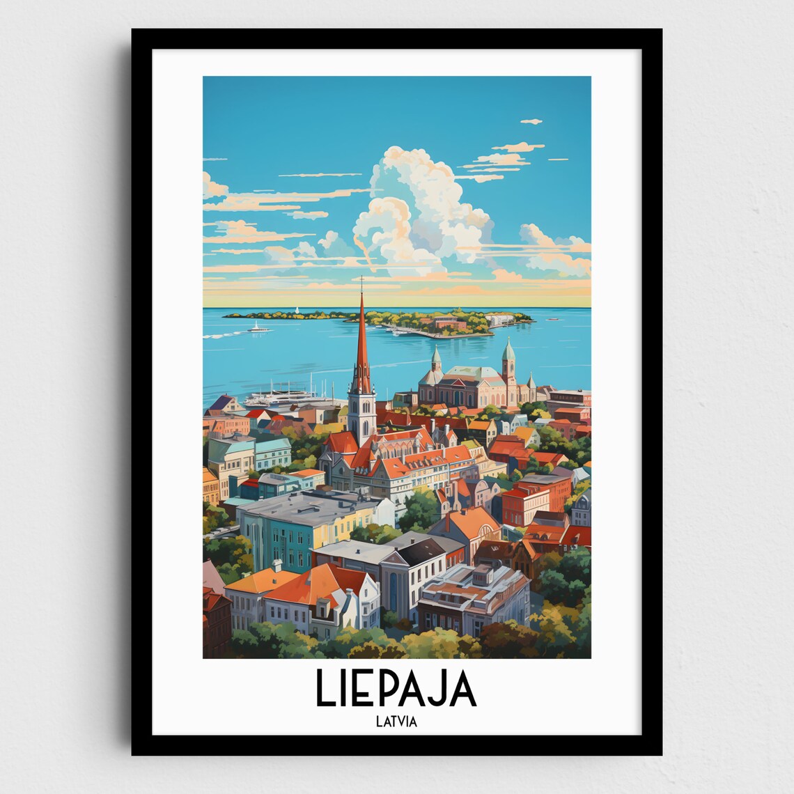 Liepja Travel Poster, Europe Home Decor Print