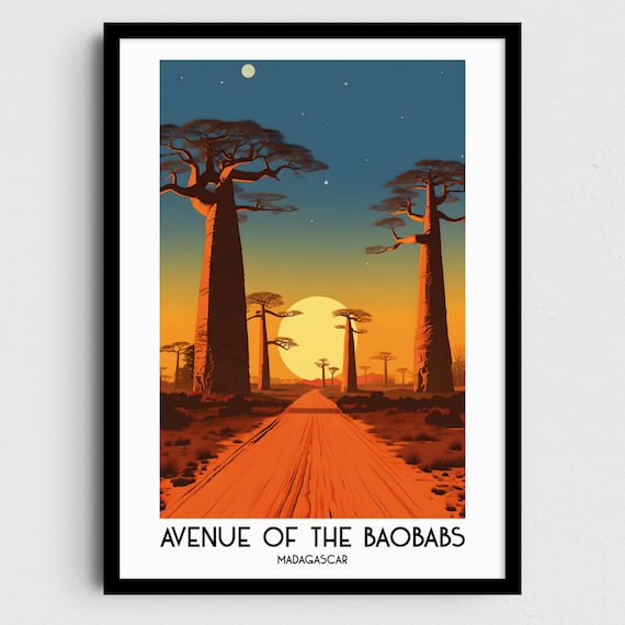 Avenue Of The Baobabs Travel Wall Art Madagascar Painting Gifts Africa Home Decor Prints Posters Handmade Madagascan