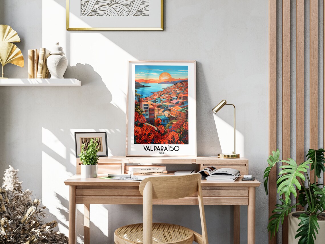 Valparaiso Travel Poster, South America Home Decor - Image 3