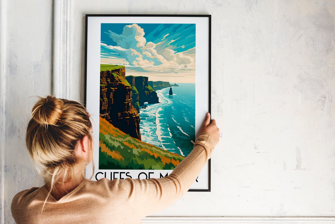 Cliffs of Moher Ireland Sea Cliffs Atlantic Ocean View Poster - Image 2