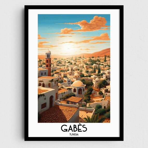 Gabs Travel Wall Art Tunisia Painting Gifts Africa Home Decor Prints Posters Handmade Art Tunisian