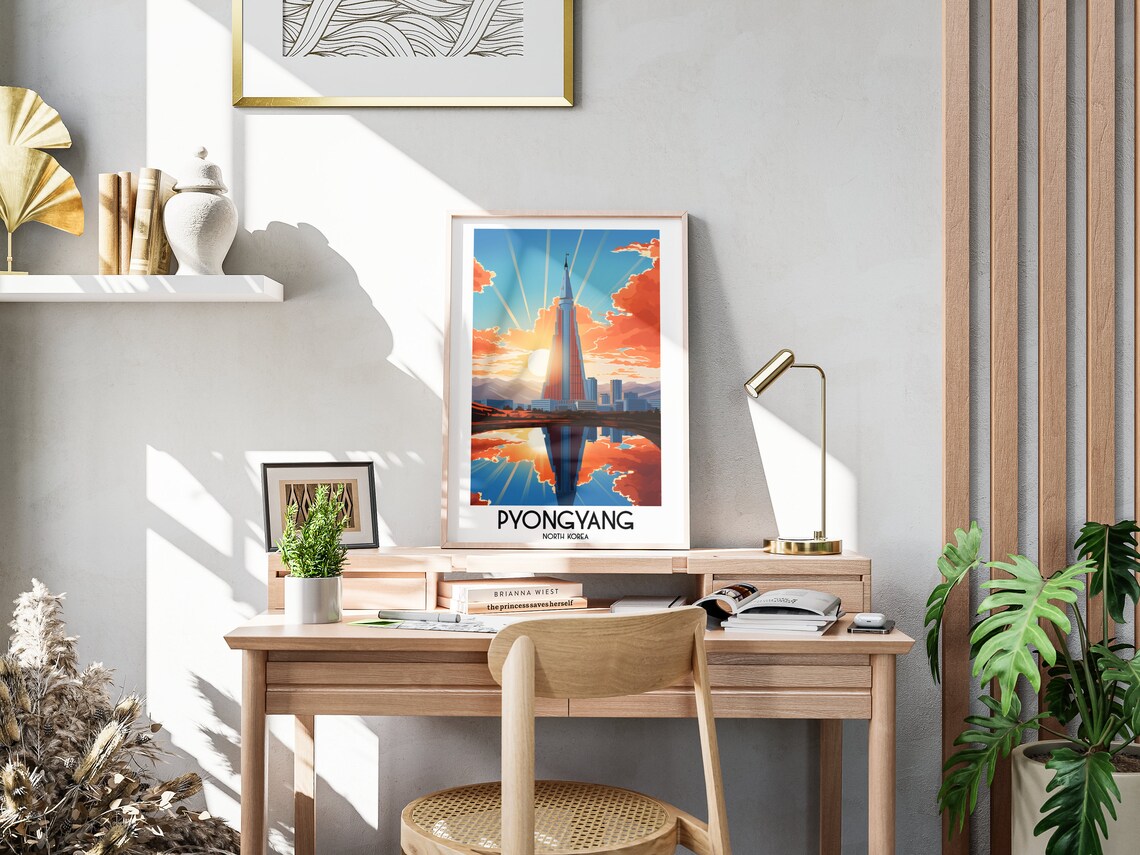 Pyongyang Travel Poster, North Korea Asia Decor - Image 3