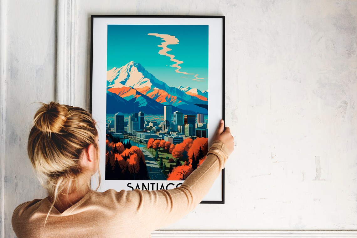 Santiago Travel Poster, Chile South America - Image 2