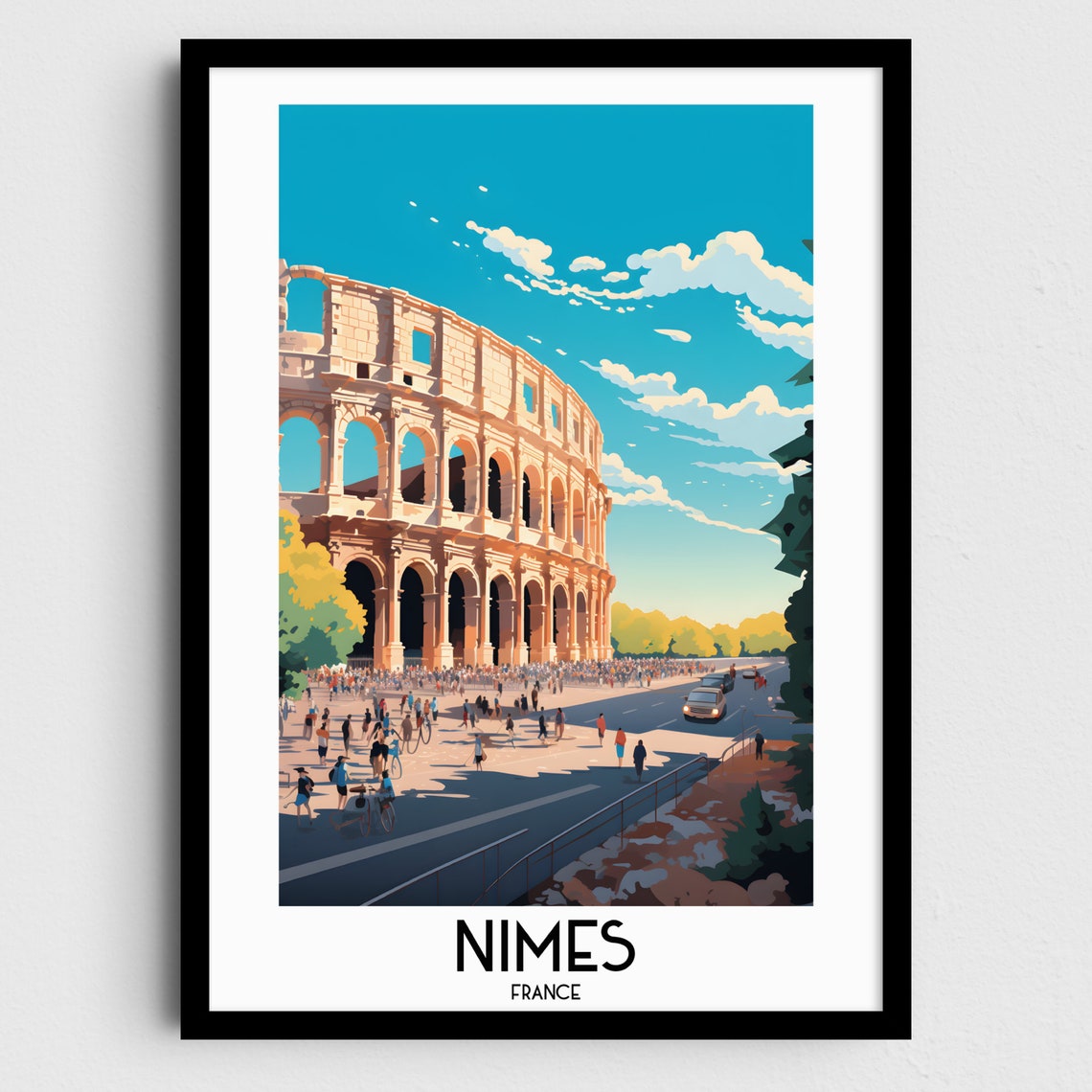 Nmes Travel Wall Art France Painting Gifts Europe Home Decor Prints Posters Handmade Art French