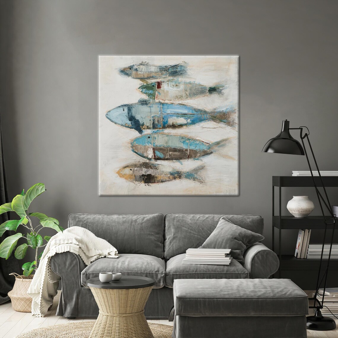 Fish Painting, Modern Animal Decor Art Print