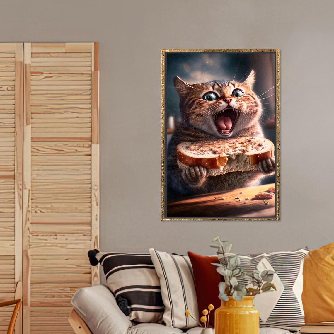 Cute Cat Art, Animal Gift Kitchen Decor - Image 2