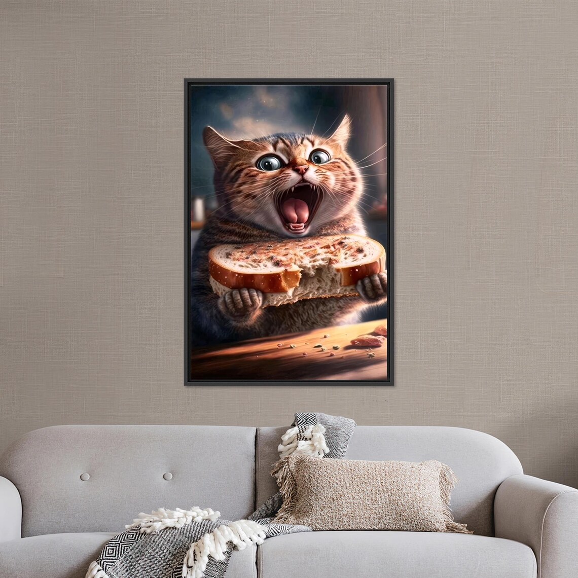 Cute Cat Art, Animal Gift Kitchen Decor - Image 3