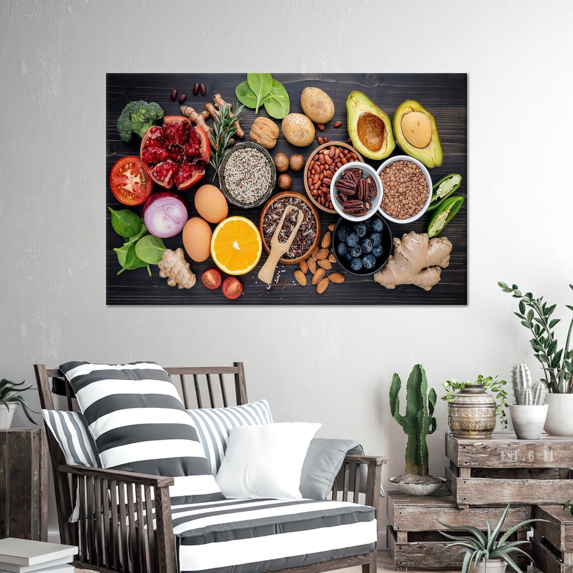Fruits Vegetables Modern Art Print, Spice Art
