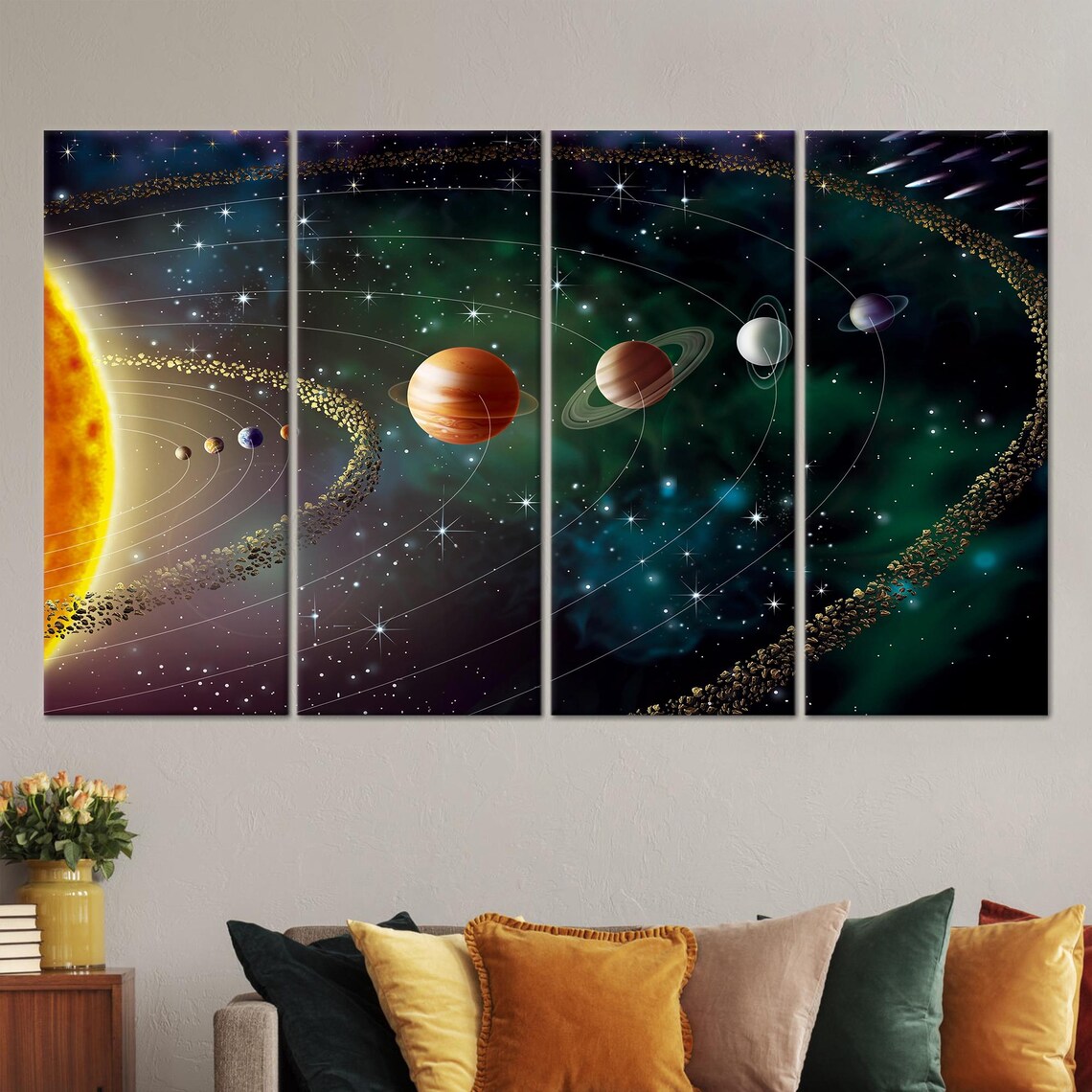 Solar System Art, Modern Space Wall Hanging - Image 3