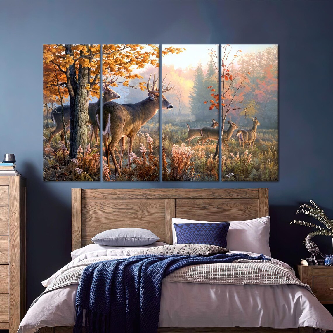 Deer Family In Forest, Animal Wall Decor - Image 3