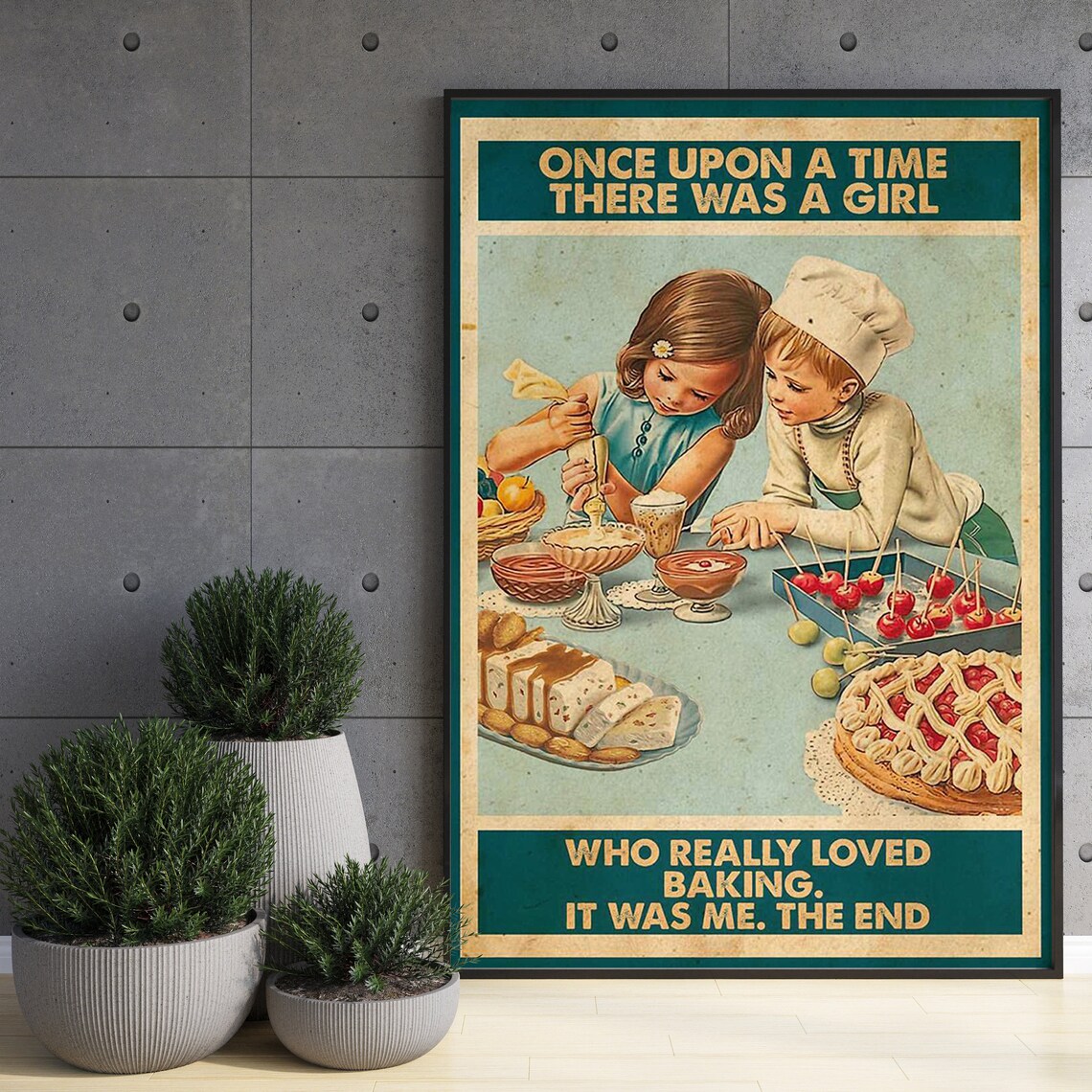 Girl Baking, Kitchen Wall Hanging Poster Print - Image 3