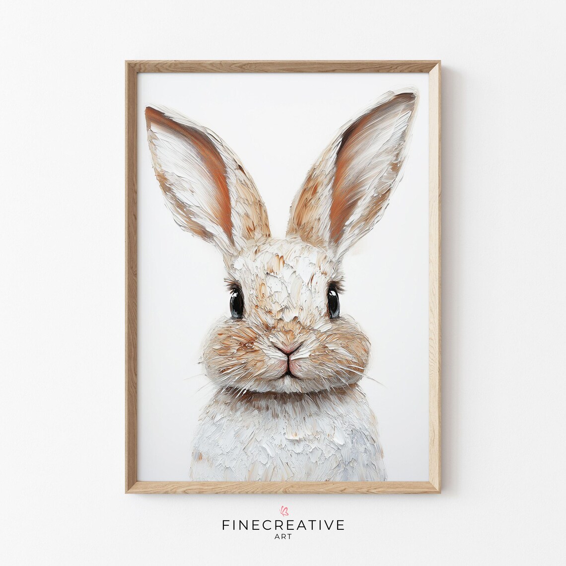 Easter Bunny Minimalist Rabbit Art Print, Modern Spring