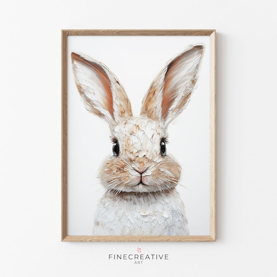 Easter Bunny Minimalist Rabbit Art Print, Modern Spring