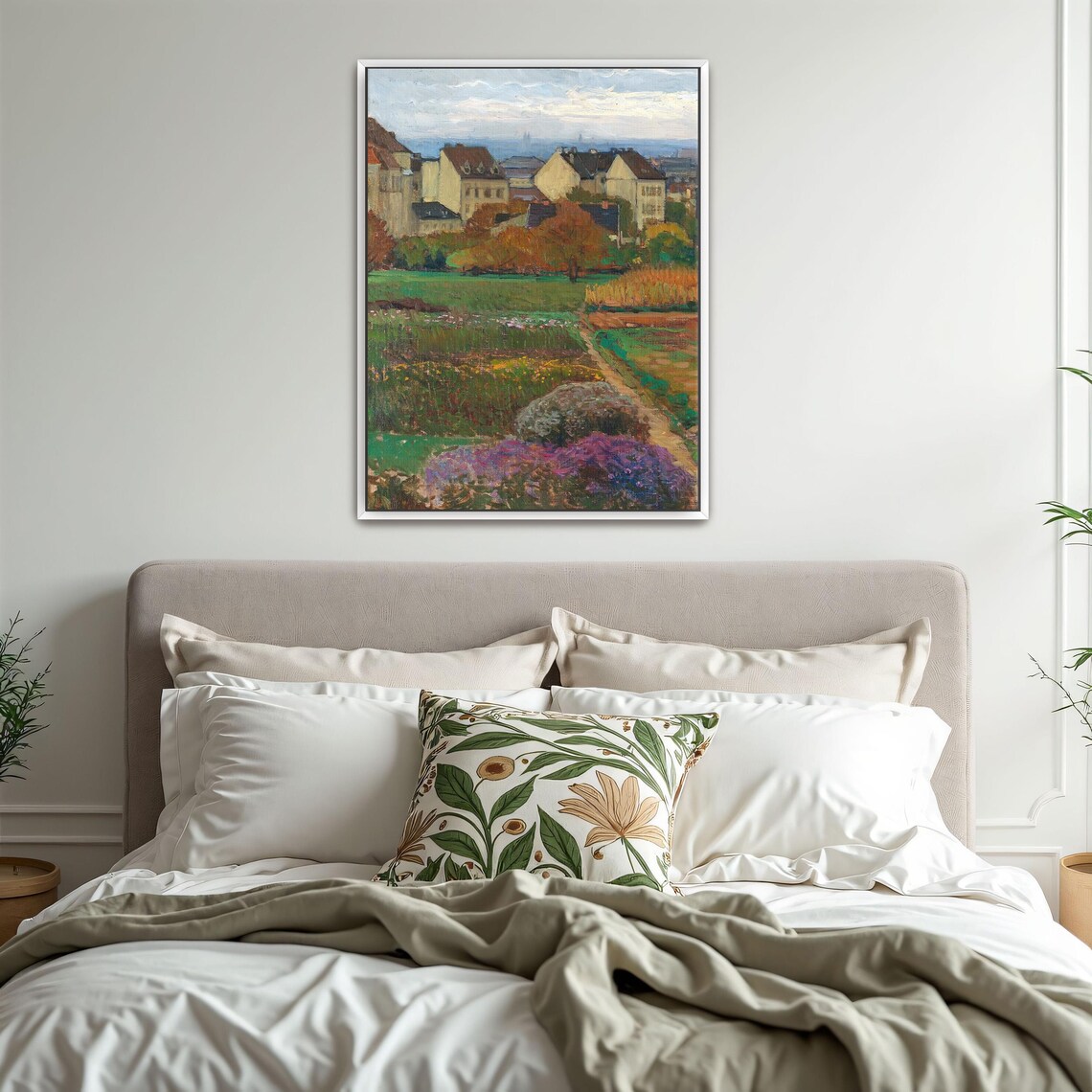 Vienna Outskirts Garden View with Houses Landscape Painting Poster - Image 3