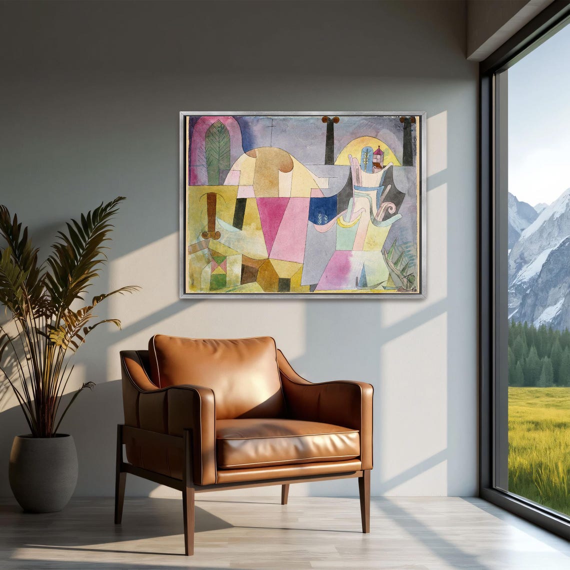 Paul Klee Black Columns Geometric Pastel Landscape Abstract Poster - Image 2