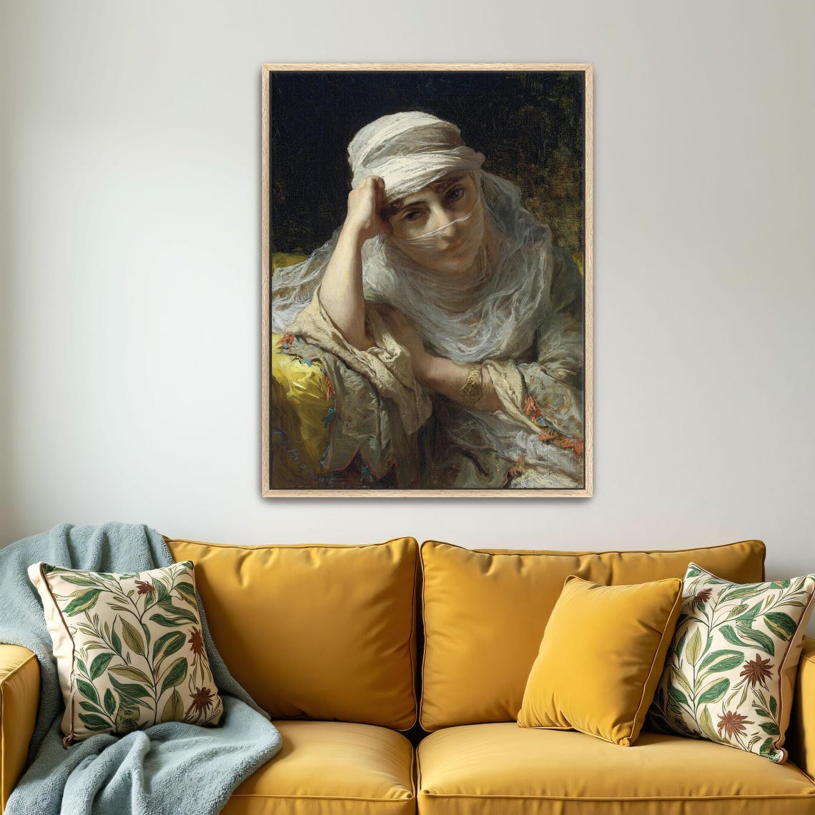 Victorian Woman in White Veil Seated Classic Portrait Art Poster - Image 5