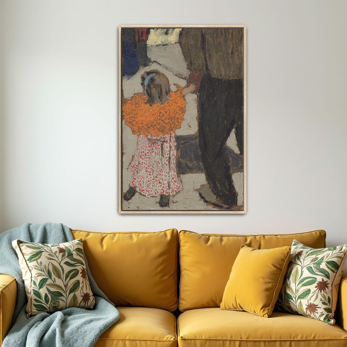 Woman In Orange Shawl Impressionist Street Scene Painting Poster - Image 4