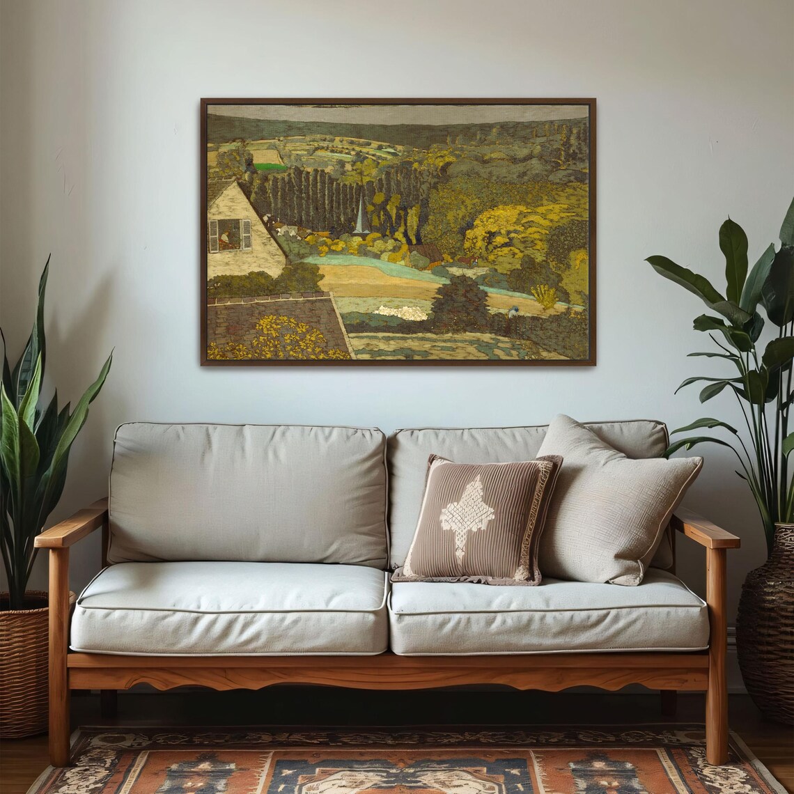 Country House Above a Golden Autumn Valley Soft Pastel Poster - Image 2