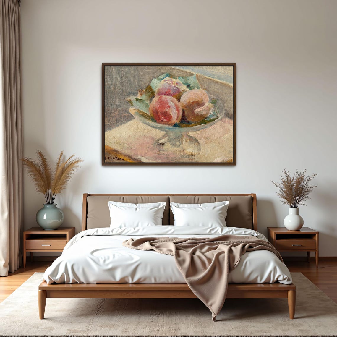Peaches in a Glass Bowl Impressionist Fruit Still Life Poster - Image 6