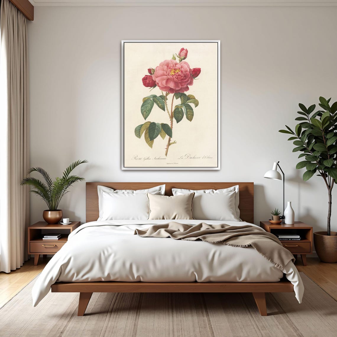 Vintage Pink Rose Botanical Illustration Classic Flower Art Poster - Image 3