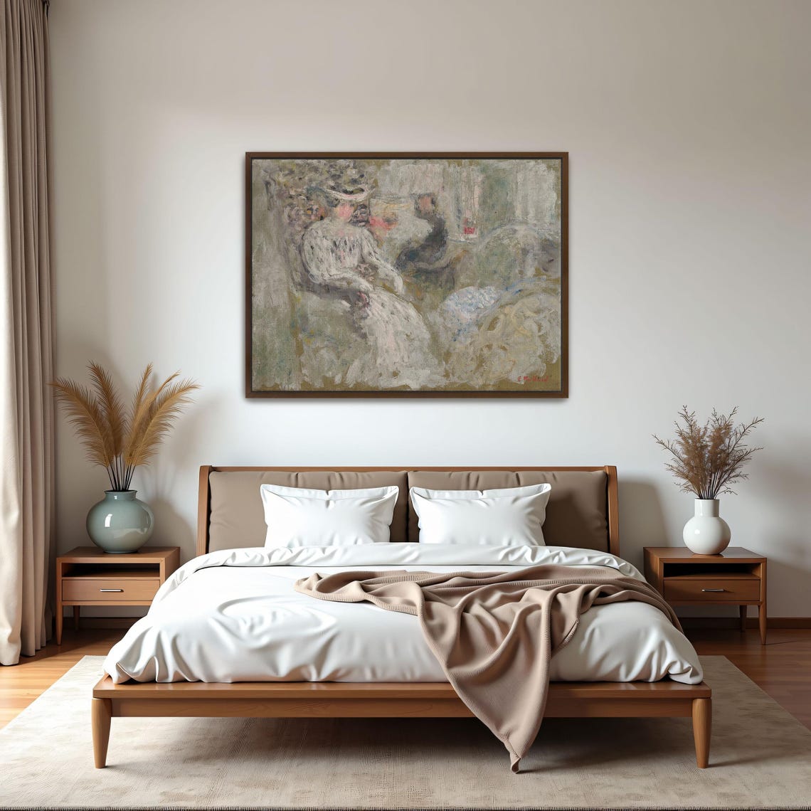 Woman in White in Soft Interior Impressionist Portrait Poster - Image 6