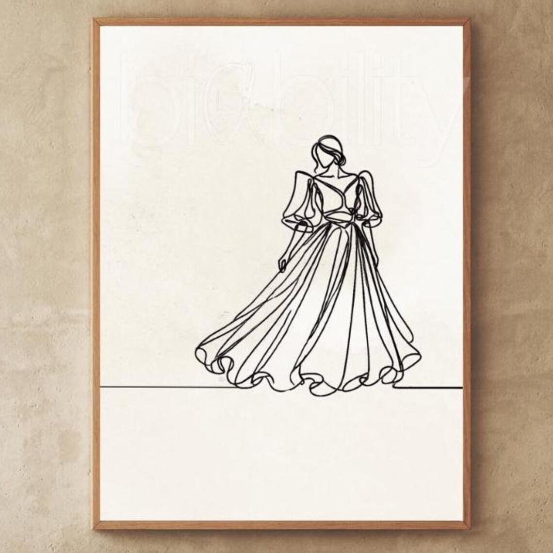 Filipino Barot Saya Traditional Dress Elegant Line Drawing Poster