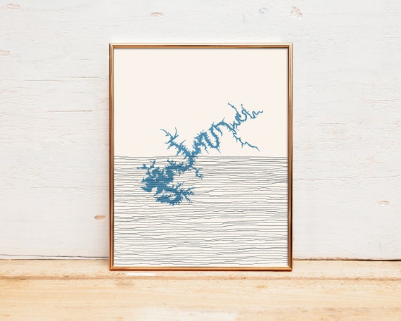 Lake Wedowee Boho Art Print, Alabama Lakehouse Decor