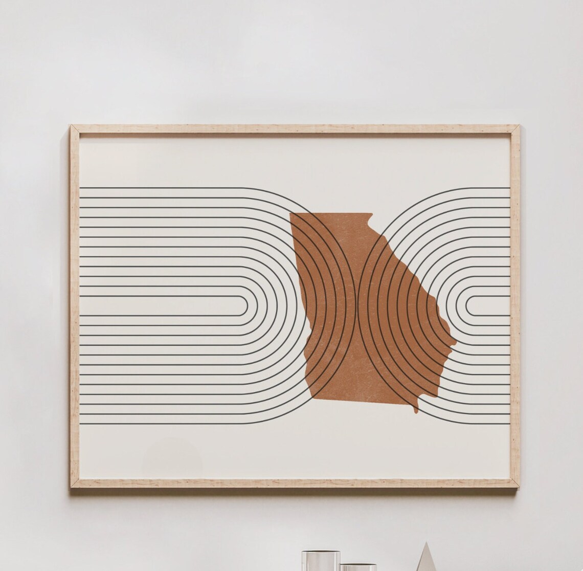 Mid-Century Georgia Minimalist Map Art Print