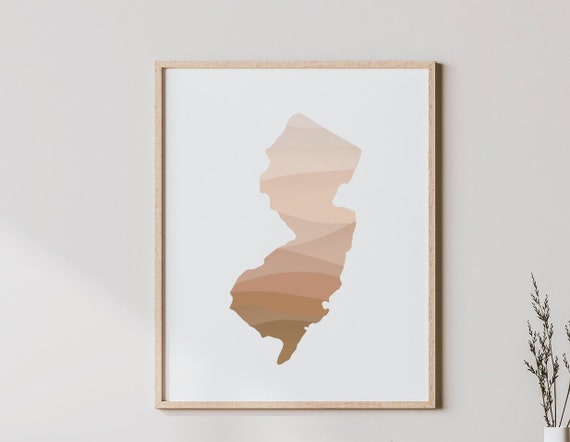 New Jersey Boho Mid-Century Modern Art Print