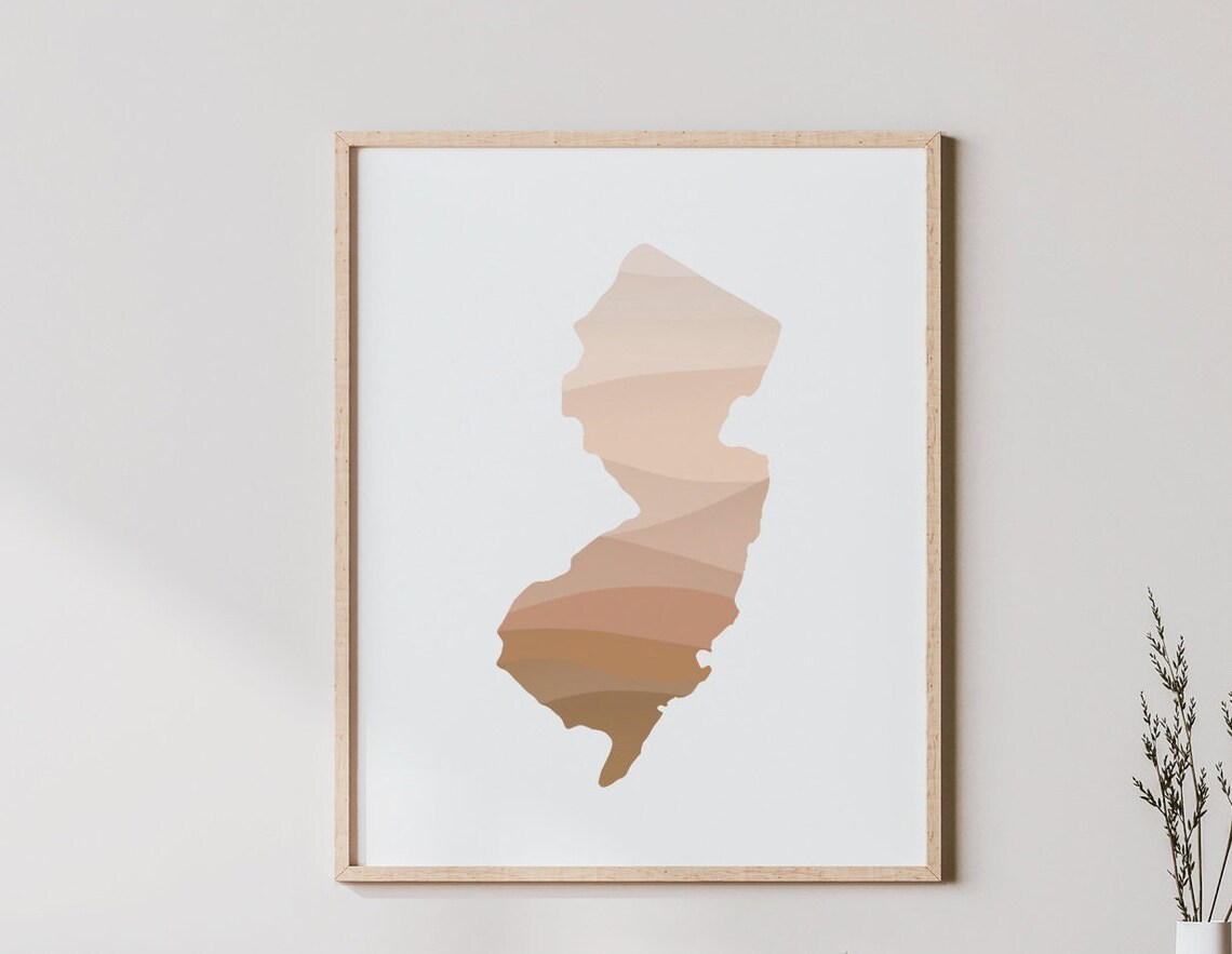 New Jersey Boho Mid-Century Modern Art Print