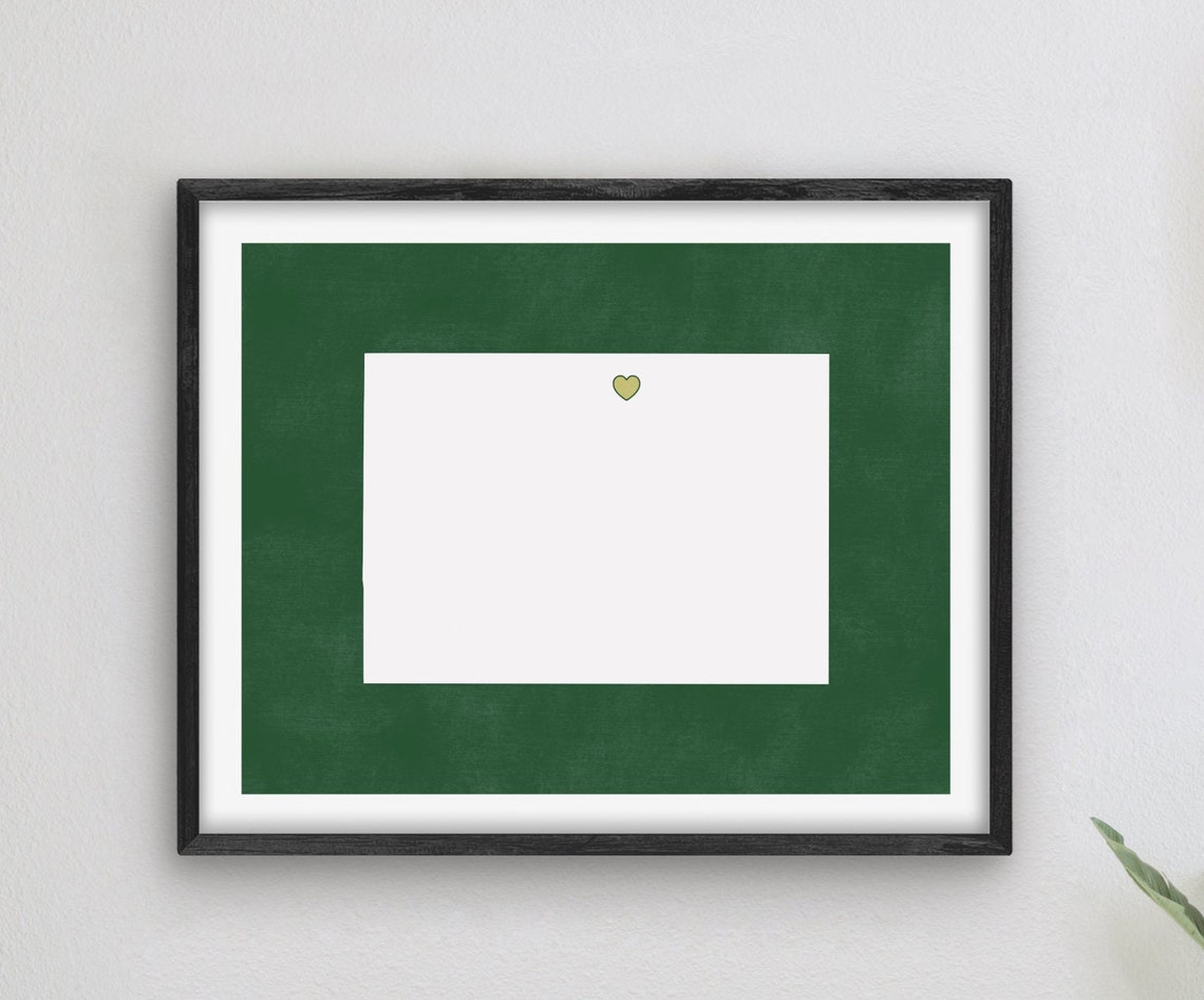 Colorado State Silhouette With Heart Fort Collins Grad Poster
