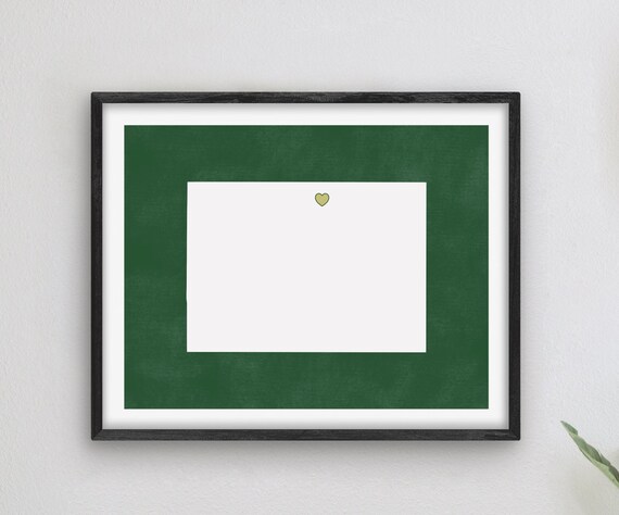 Colorado State Silhouette With Heart Fort Collins Grad Poster