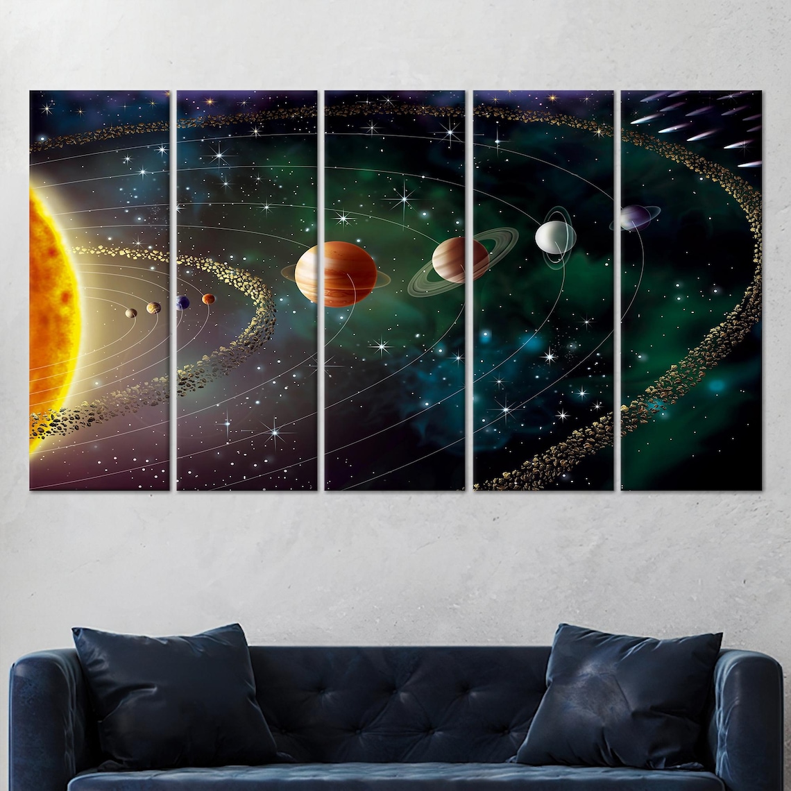 Solar System Art, Modern Space Wall Hanging - Image 2