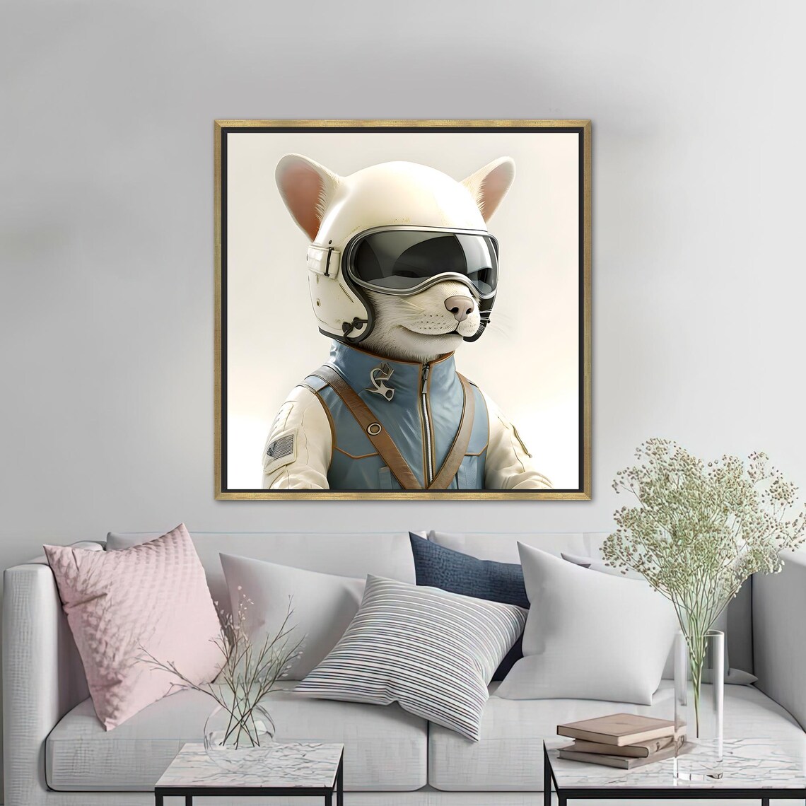 Cute Cat Glass Art, Abstract Cat Decor - Image 2