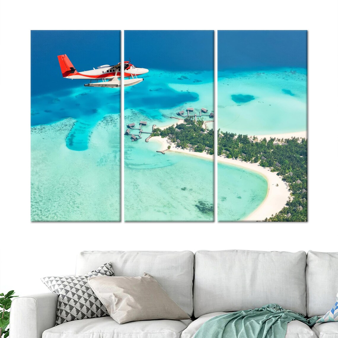 Seaplane Decor, Tropical Seascape Art Print - Image 4