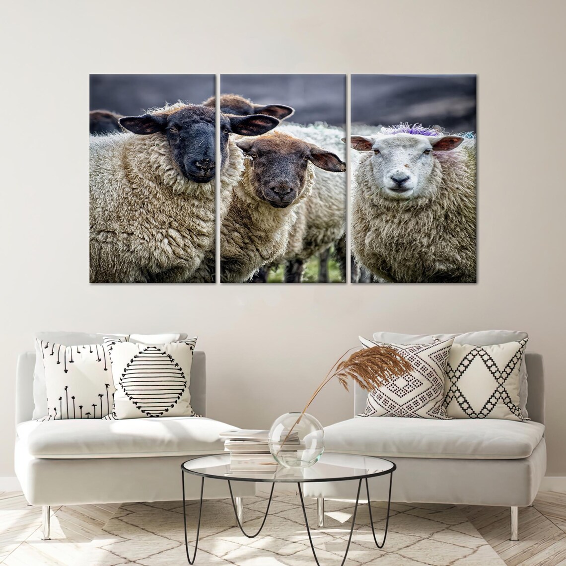 Sheep Glass Wall Decor, Farm Animal Art Print - Image 4
