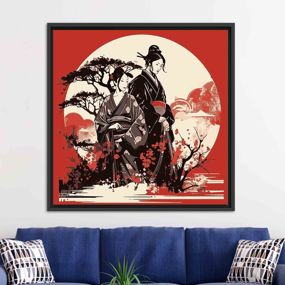 Geisha, Samurai, and Woman Japanese Wall Decor - Image 3