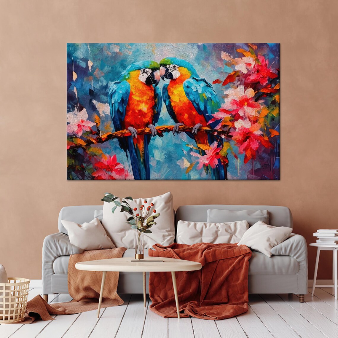 Two Parrot Wall Decoration, Christmas Decor