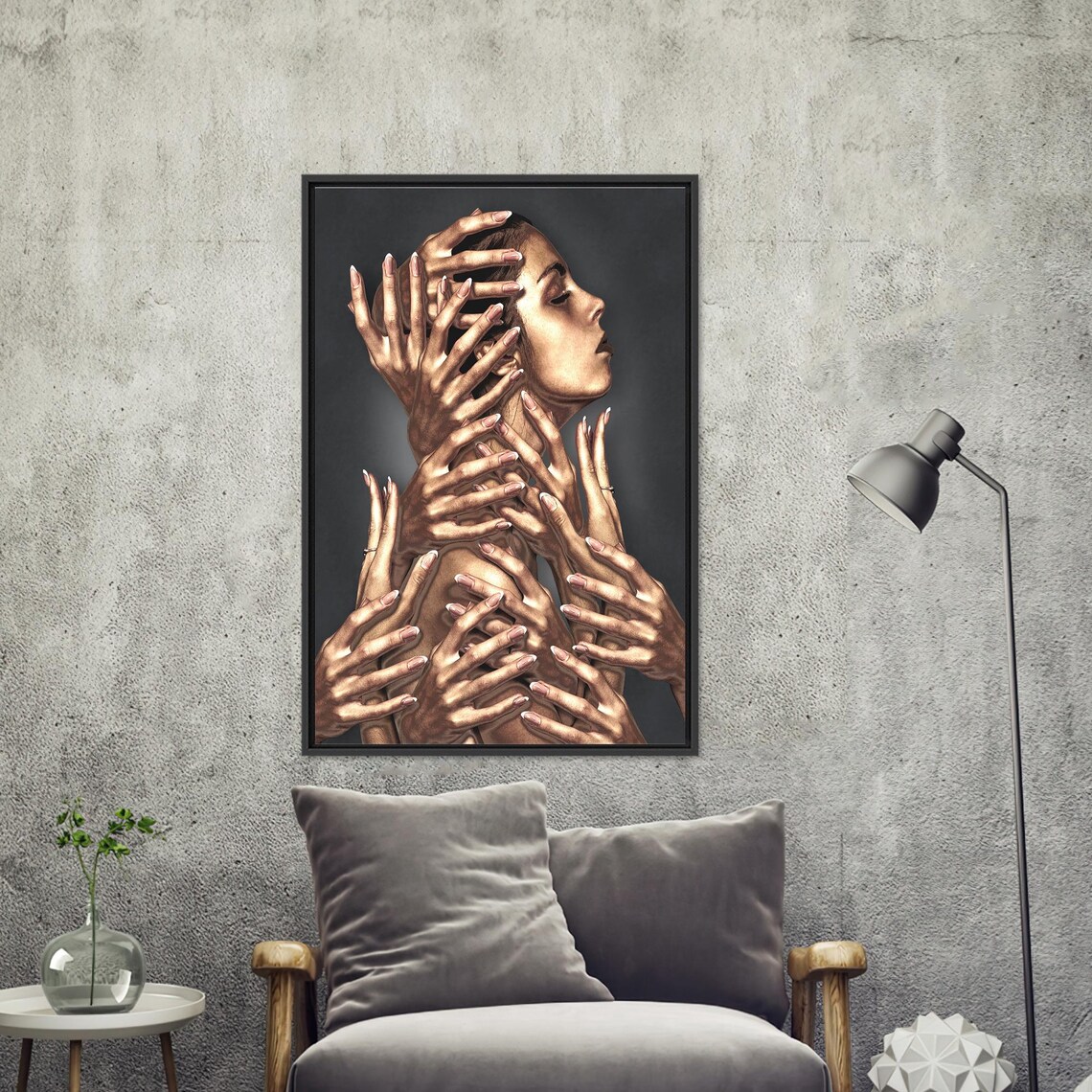 Abstract Woman Decor, Modern Painted Glass - Image 3