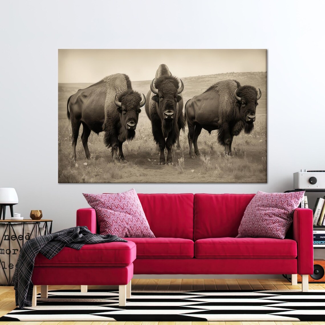 Bison Glass Wall Decoration, Personalized Gift Box