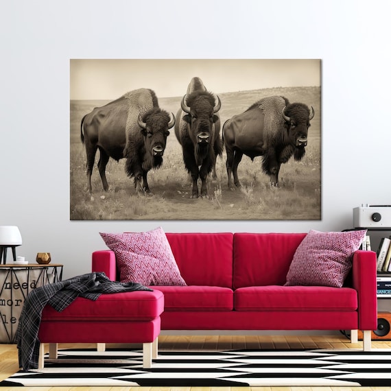Bison Glass Wall Decoration, Personalized Gift Box