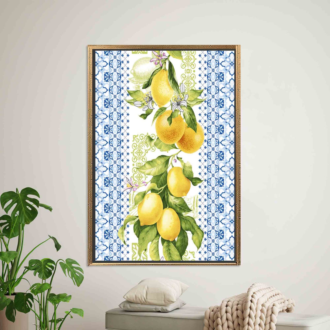 Lemon Pattern Art, Modern Gift For Him - Image 2