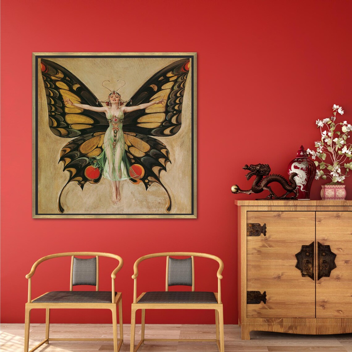 Woman Glass Butterfly Fairy Decor, Modern Gift - Image 2