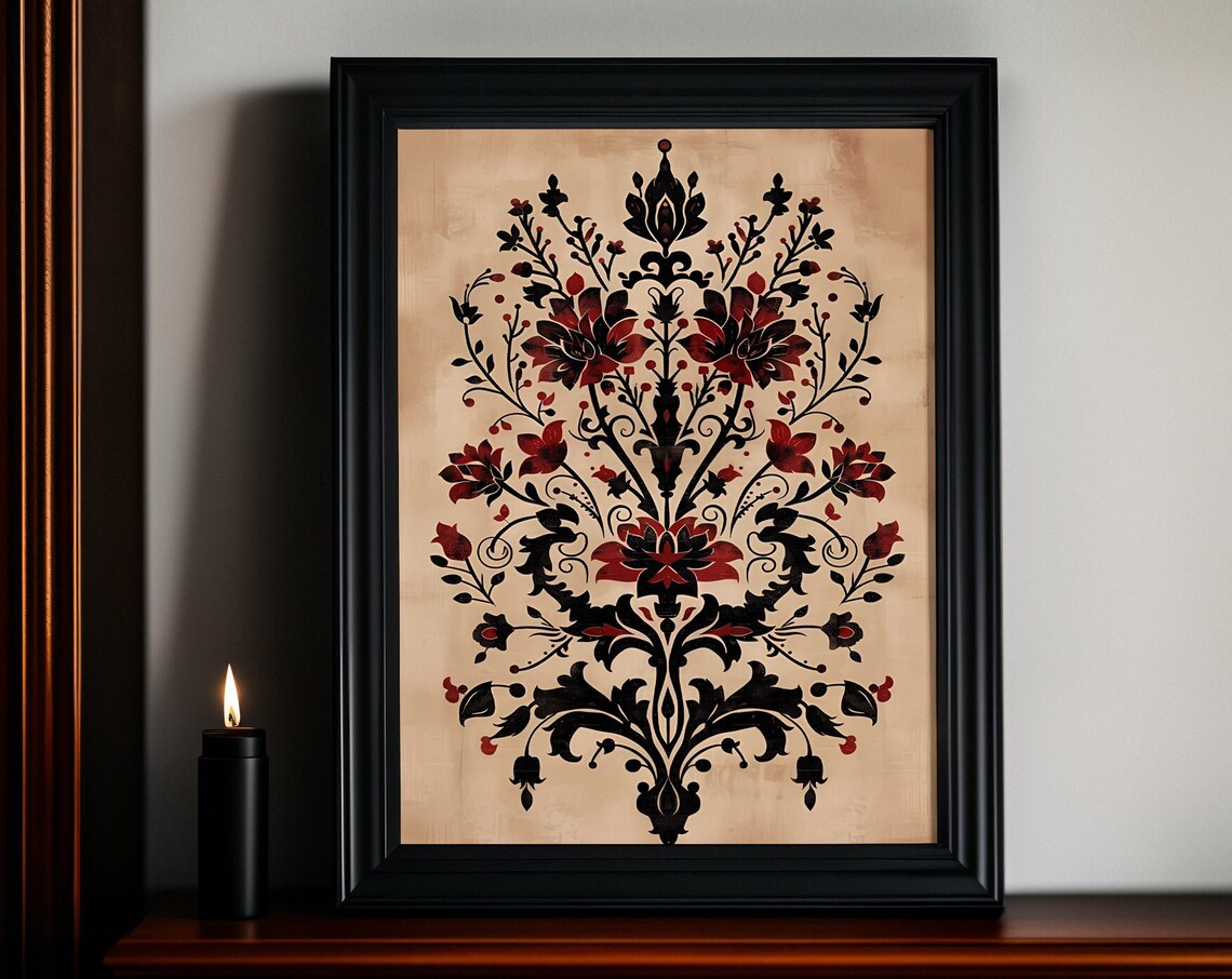 Gothic Ornament Poster, Dark Academia Art Print