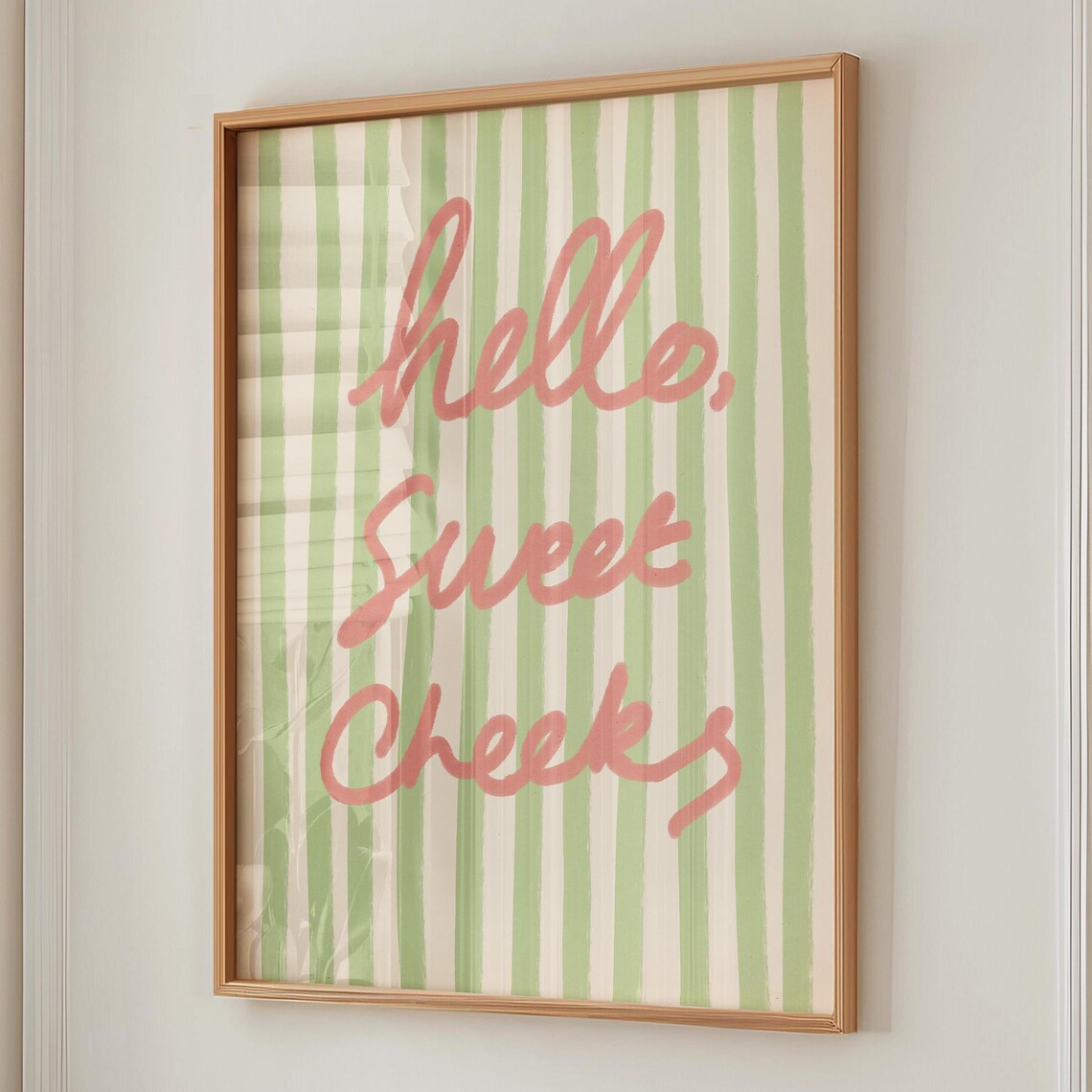 Hello Sweet Cheeks Quote Art Print, Preppy Decor