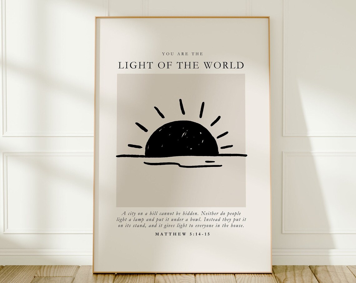 You Are the Light of the World Matthew 5 Sunrise Christian Poster