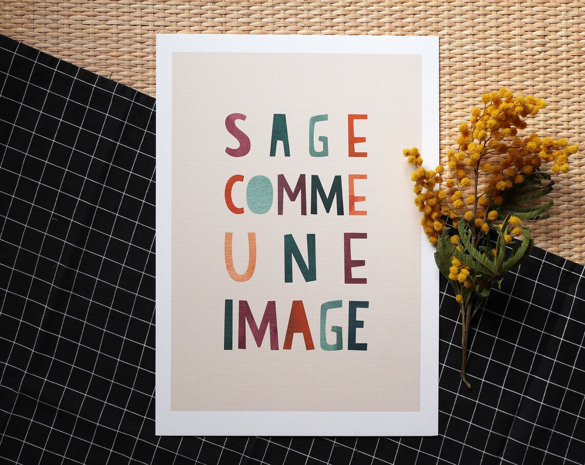 Wise As A Picture Watercolor Children's Poster Print