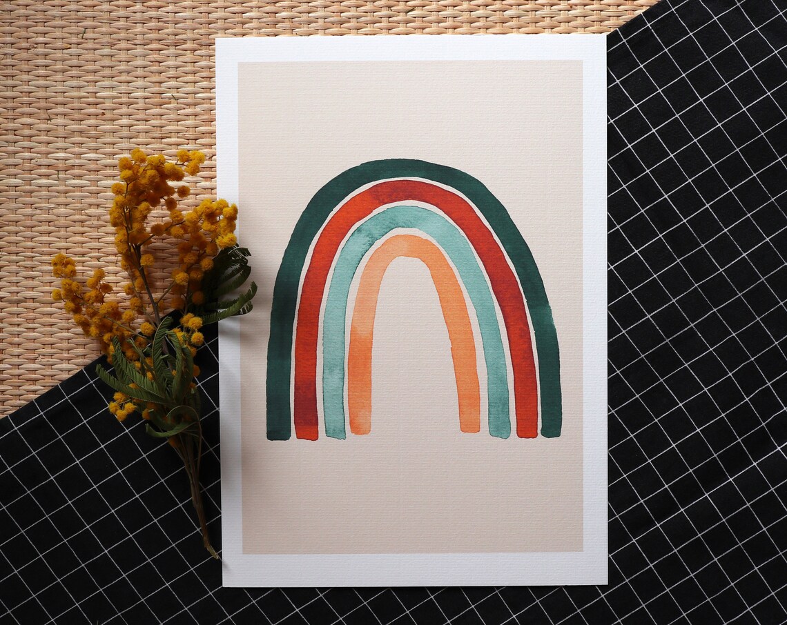 Rainbow Watercolor Children's Illustration Art Print