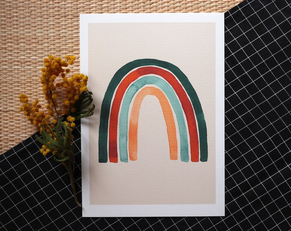 Rainbow Watercolor Children's Illustration Art Print
