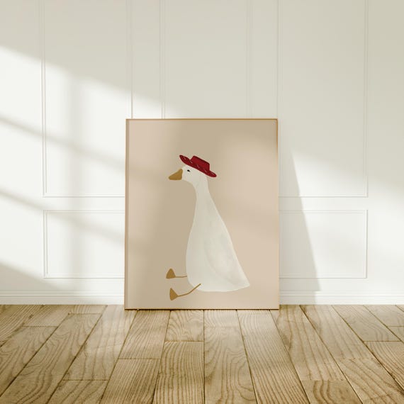 Silly Goose Vintage Cowboy Goose Art Print